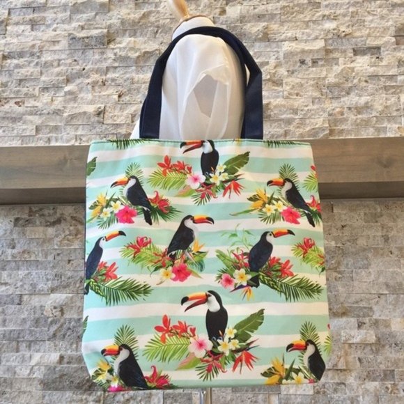 Tropical Toucan Shoulder Tote Bag - Picture 2 of 7
